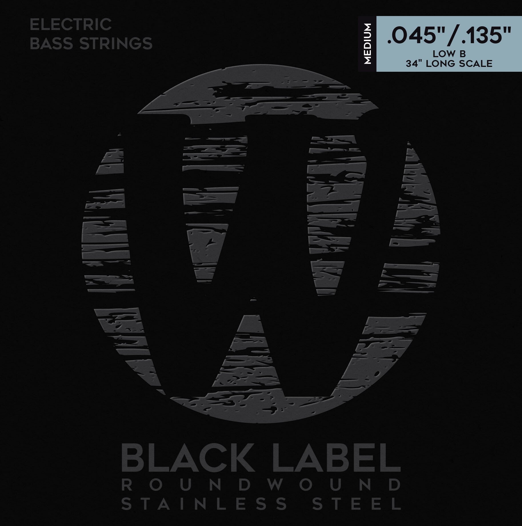 40301 M 5B Black Strings Set - Medium Low B / 5-String 045" - 135" - Saitensatz für E-Bass